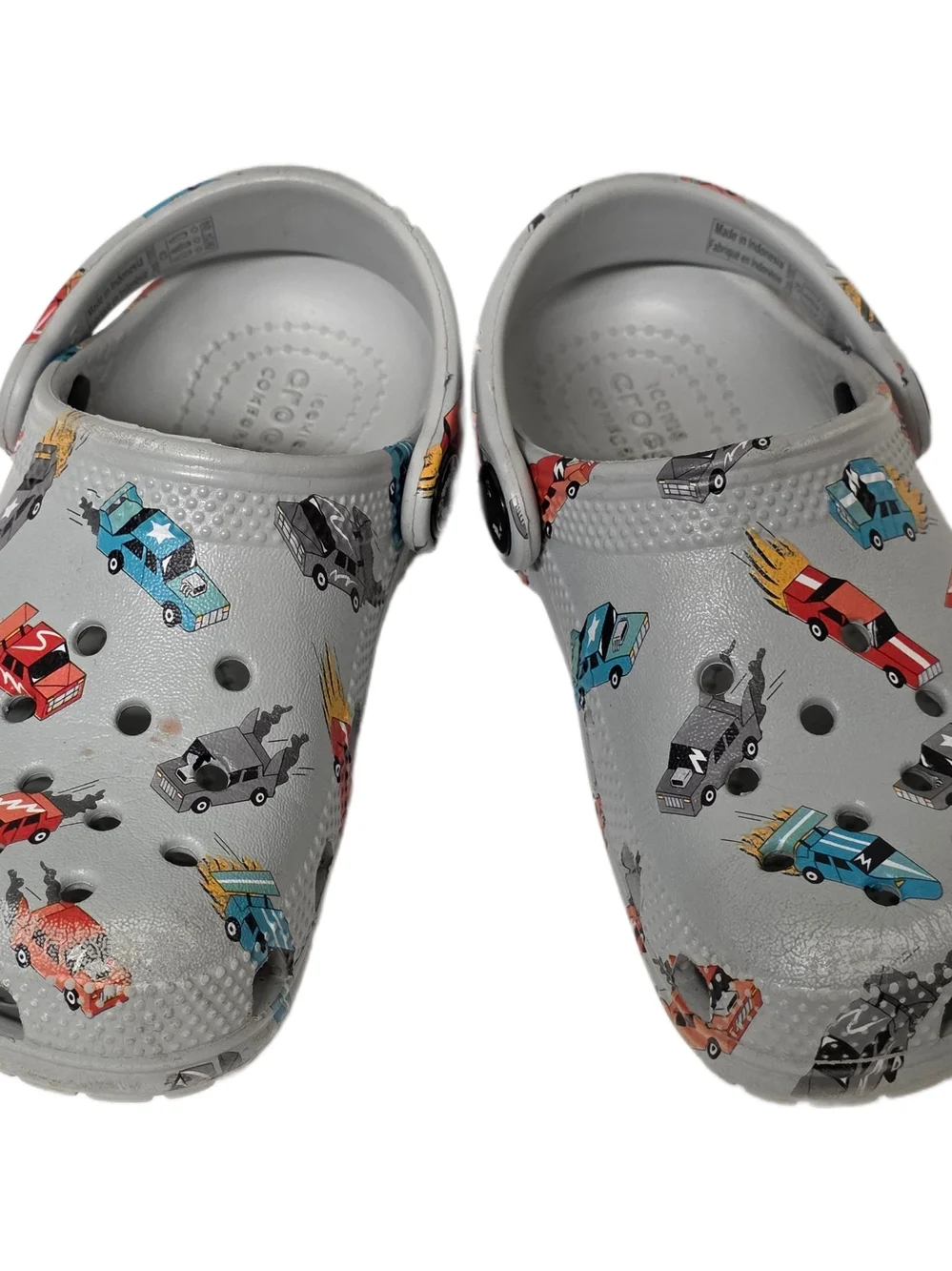 Crocs Kids Grey Car Print Clog